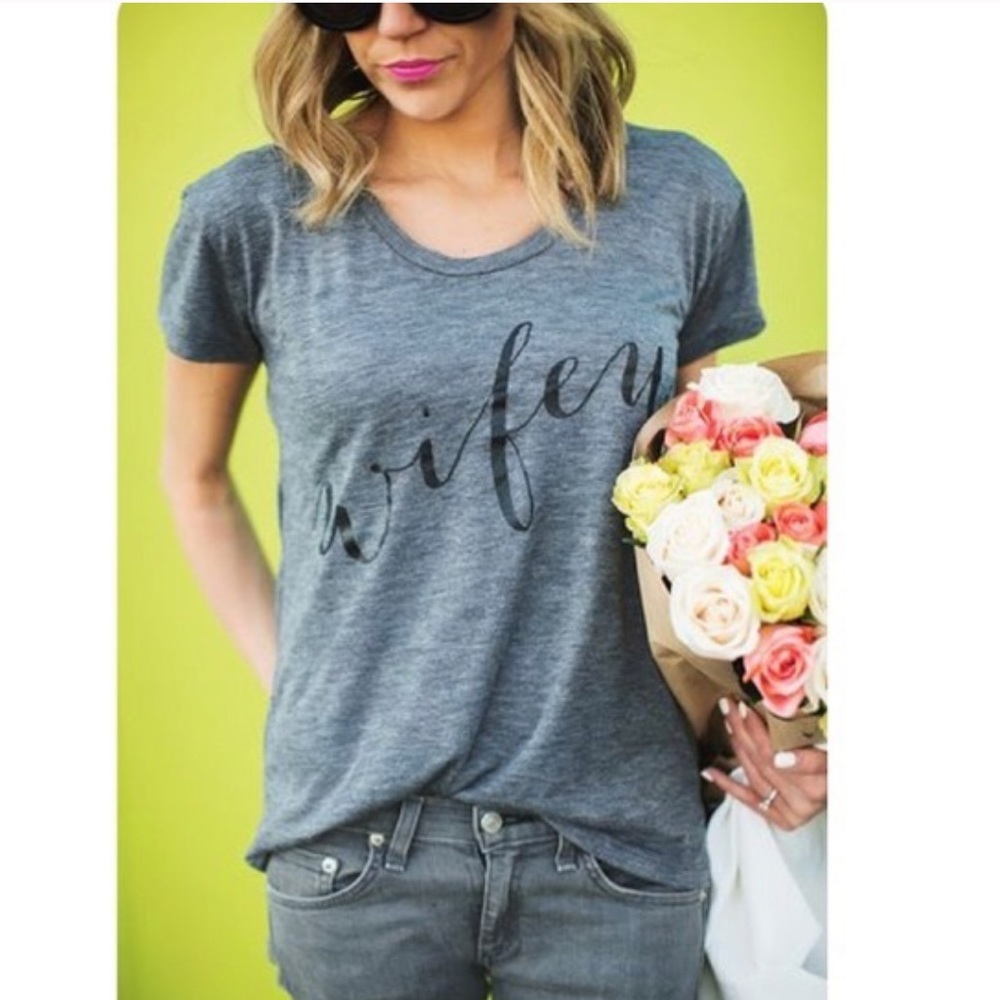 Wifey ILY couture grey tee / small/